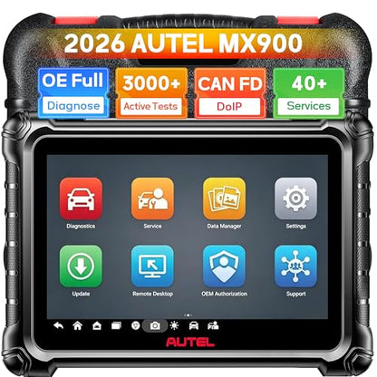 Autel MaxiCheck MX900 OBD2 Scanner,Bidirectional Scan Tool, All System Diagnose for Cars, Same as MaxiCOM MK900 MK900BT, Up of MK808 MX808, 40+ Services, 3000+ Active Tests, CAN FD/DoIP, FCA