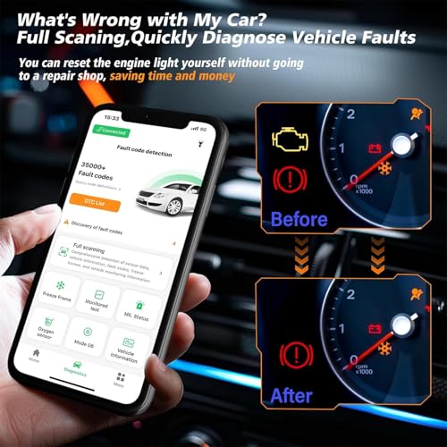 Bluetooth 5.4 V011 Car OBD2 Scanner 25K80 Diagnostic Tool Full Function OBD Home App for iOS/Android OBDII Read Code