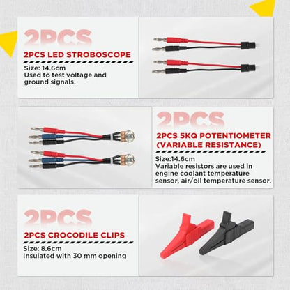 48PCS Automotive Multimeter Breakout Test Leads & Probe Kit | Complete test lead set; wire connectors & adapter cables included; equipped with portable storage carrying case
