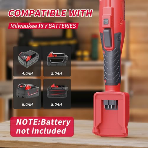 3/8" Cordless Ratchet Wrench Compatible with Milwaukee M18 Battery,42Ft-Lbs Torque Electric Ratchet Set with 220RPM Variable Speed Trigger,8 Sockets,1/4" and 1/2" Adapters,3" Extension Bar(Tool Only)