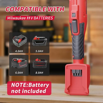 3/8" Cordless Ratchet Wrench Compatible with Milwaukee M18 Battery,42Ft-Lbs Torque Electric Ratchet Set with 220RPM Variable Speed Trigger,8 Sockets,1/4" and 1/2" Adapters,3" Extension Bar(Tool Only)