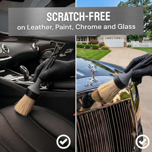 Detailing Brush Set 3 in 1 Patent Pending in House Design from Proper. Detail Automotive Interior or Exterior, get Professional Results with Proper Detail Brushes Car Detailing - 3 Pack - color: 3 Pack - Multi