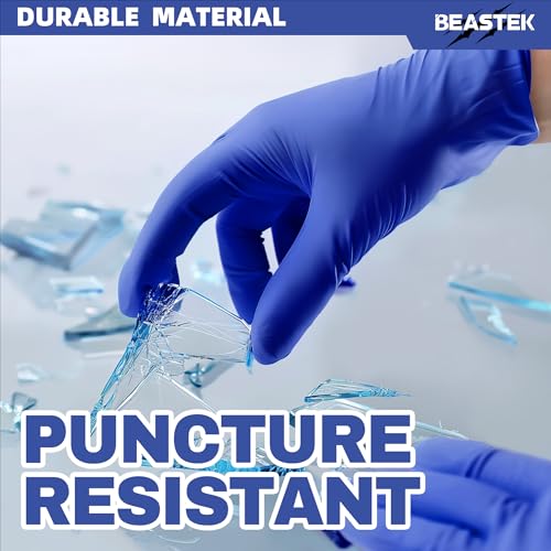 Beastek Nitrile Exam Gloves, 4.0 Mil 100 Pcs, Powder-Free Latex-Free Medical Cooking Food-Safe Disposable Gloves, Blue Violet - color: Large (Blue Violet)