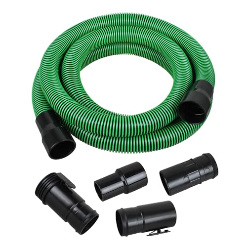 Upgraded 13ft 1-7/8-inch Wet/Dry Shop Vacuum Hose hose with 2-1/2" adapters om each end & 6 Replace Accessories - Green (WS25021A), For Most WORKSHOP Vacs