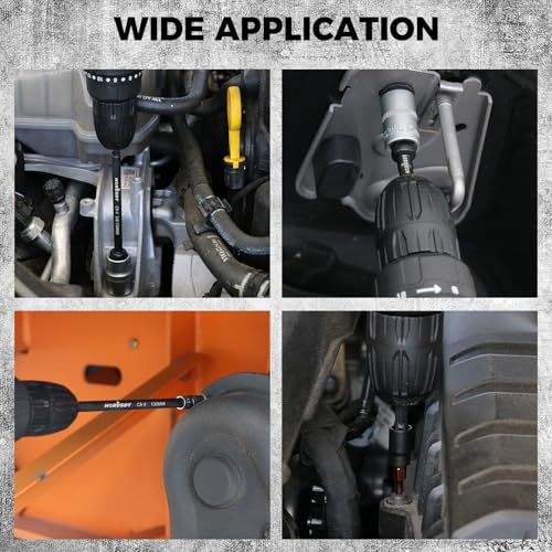 HORUSDY 11-Piece Impact Socket Adapter Set, 1/4-Inch Hex Shank, Cr-V Steel High Torque Drill Extension Bits, 1/4" 3/8" 1/2" Impact Driver Socket Adapters with Storage Holder - style: 11-PCS + Storage Holder