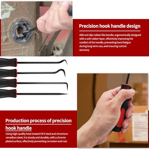 Pick and Hook Tool 12 Pcs Precision Automotive Hook and Pick Tool For Cars | 12 Pcs Pick and Hook Tool Precision Automotive Hook and Pick Tool Scraper Magnetic Telescoping Tool Set