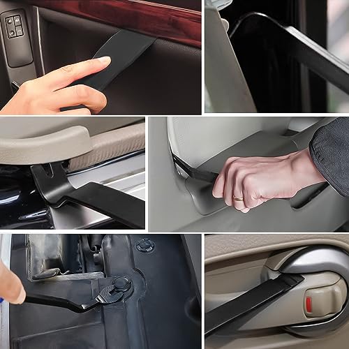 Nilight 8PCS Auto Trim Removal Tool Kit No-Scratch RemovalTool Kit for Car Audio Dash Panel Window Molding Fastener Remover Tool Kit-Black - color: Black, size: 8Pcs