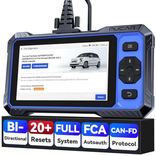 OBD2 Scanner, MUCAR 682 AI-Assisted Car Diagnostic Tool, Automotive Bidirectional Scan Tool, FULL Systems Car Diagnostic Scanner, Scanner for Car with 20+ Reset, CAN FD & FCA SGW, Lifetime Free Update