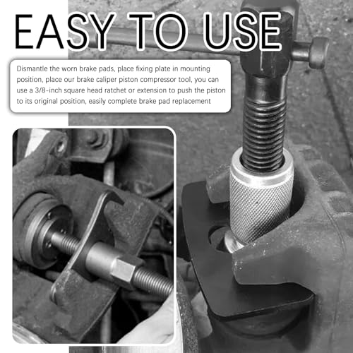 Brake Caliper Compression Tool Kit,5PCS with Adapters for Cars/Trucks | Heavy Duty Caliper Piston Compressor,Brake Pad Replacement Tool,Chrome-Plated Steel,Rust-Proof,for Cars/Trucks