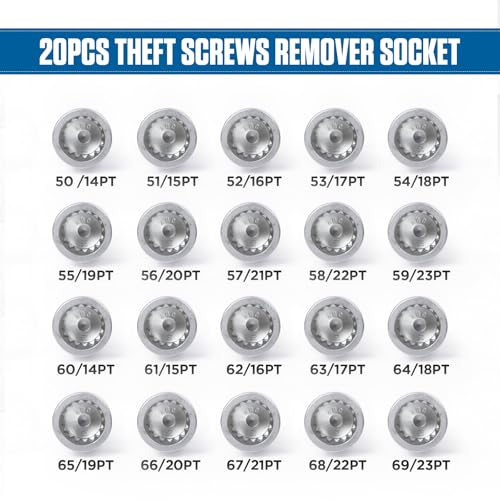 BELEY 20PCS Wheel Lock Nut Key Kit for Porsche & VW Touareg - Anti-Theft Lug Nut Remover Tool Set with Screw Remover - style: 20pcs for Porsche