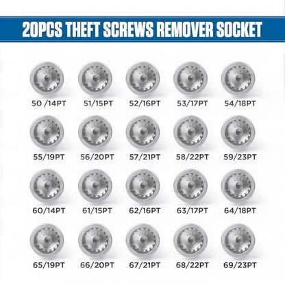 BELEY 20PCS Wheel Lock Nut Key Kit for Porsche & VW Touareg - Anti-Theft Lug Nut Remover Tool Set with Screw Remover - style: 20pcs for Porsche