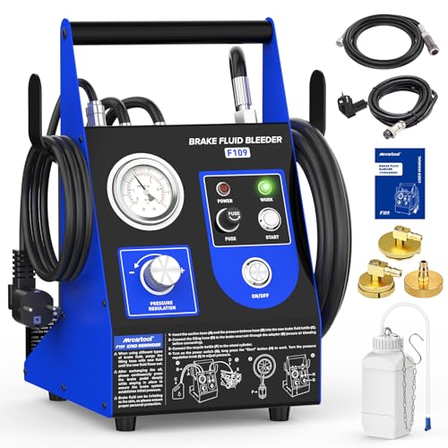 Electric Vacuum Brake Bleeder Kit 7-36 PSI with Aluminum Adapters | 1.6L/min flow rate; air-free fluid bleeding design; fits cars, SUVs, trucks & motorcycles - style: Automatic Brake Bleeder