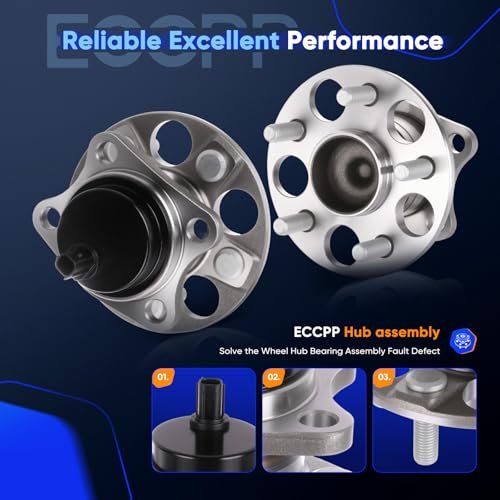 ECCPP 512425 Wheel Bearing Hub Assembly for Scion xD 2008-2014 | 5 lugs w/ABS Sensor Pre-Greased Sealed - size: 512425