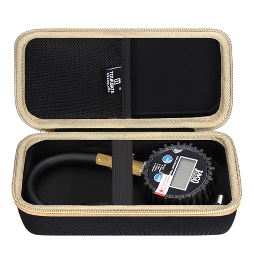 Tourmate Hard Storage Case for Tire Pressure Gauge, Portable Oxford Cloth Storage Box - 100 PSI (Only Case) (Black & Gold) - color: black & gold