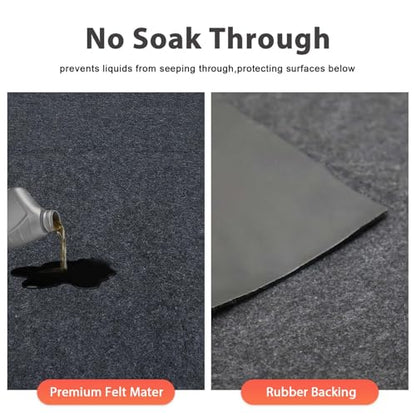 XL Oil Spill Mat (36" x 59")(2-Pack), Premium Absorbent Oil Pad, Reusable, Washable,Waterproof Backing Contains Liquids, No Soak Through,Protects Garage Floor Surface - size: 36" x 59" (2 Pack)