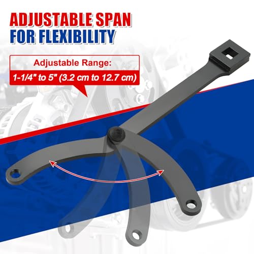 NYXOVA 15Pcs Variable Pin Spanner Wrench | Universal Pulley Holder Tool Kit, 1/2" Drive Ratchet Fan Clutch Pully Holder Wrench Tool Kit for Cars, Motorcycles