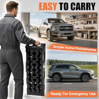 Heavy-Duty Vehicle Service Ramps - 1 Pair Professional Auto Maintenance Lifts for Trucks & SUVs, High-Lift Tire Ramps for Underbody Oil Change, Integrated Support for Jack Stands - size: High Profile V2.0