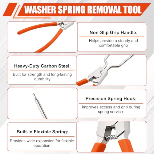 383EER4001A Spring Expansion Tool Compatible with LG Washing Machine | Washer Inner/Outer Tub Spring Removal Tool Replacement, Spreads to 4.6" - color: Orange(2" to 4.6")