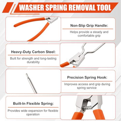 383EER4001A Spring Expansion Tool Compatible with LG Washing Machine | Washer Inner/Outer Tub Spring Removal Tool Replacement, Spreads to 4.6" - color: Orange(2" to 4.6")