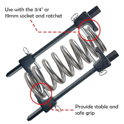 Strut Spring Compressor, 11-1/2" Macpherson Strut Spring Compressor Tool Set, 1/2" Drive, 13/16" Socket to Compress the Coil Spring Tool- 2 Pack