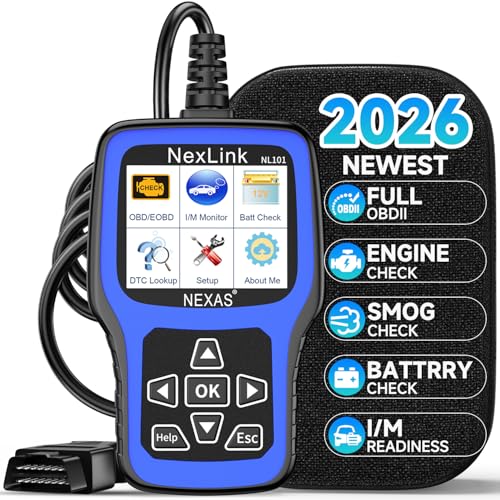 NEXAS NL101 OBD2 Scanner with Battery Tester for All US Vehicles Since 1996 | Check Engine Code Reader, Car Diagnostic Scanner with Live Data, Freeze Frame, I/M Readiness, Read and Clear Fault Codes - color: black