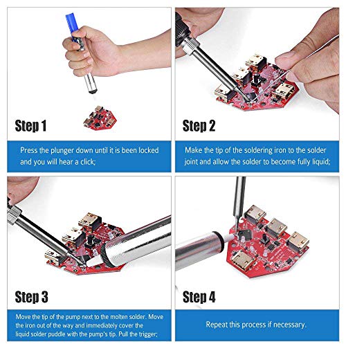 LDK Soldering Iron Kit Electronics, [Upgraded] Full Set 60W 110V Adjustable Temperature Welding Tool, Soldering Pen with 5pcs Different Tips, Stand, Tweezers, Sponge, Flux Pen, Solder Wire - color: 60w 12-in-1