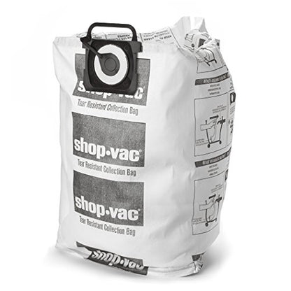 Shop-Vac 9021433 Tear-Resistant Dry Collection Vacuum Bags, Fits 12-20 Gallon Tanks, Efficient Debris and Dust Collection, (2-Pack)