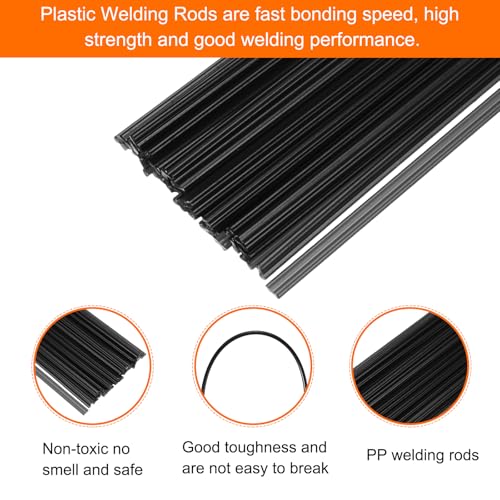 MECCANIXITY 30pcs 8 Inch Plastic Welding Rods PP Welding Strips Welder Rods for Car Bumper, Kayak Repair, Plastic Welder, Black - color: Black, size: 8 Inch