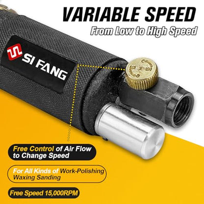 Mini Air Sander 1/2/3 Inch Pneumatic Small Orbital Sanders for Auto Body Work, Metal, Paint Removal, Wood, Mini Polisher with 45PCS Sanding Discs + 3PCS Backing Pads, Air Powered - style: 1"2"3" Sander Kit