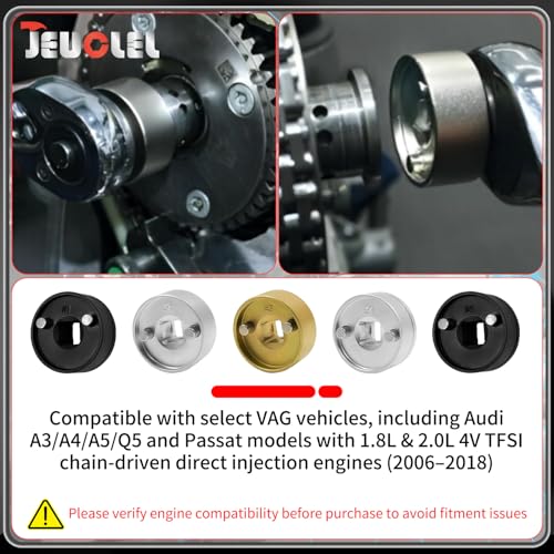 5PCS Engines Camshaft Adjusting Socket Set Compatible with VW Audi | T10352, T10352/1, T10352/2, T10352/4, EA888, 1.8-2.0 TFSi, Chain Driven, Camshaft Central Valve Socket kit, Timing Tools Kit