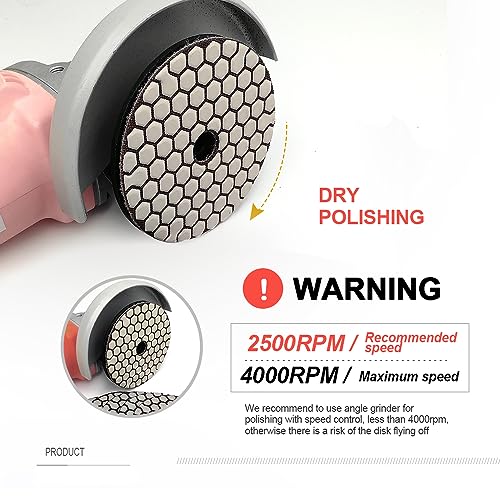 SHDIATOOL 4-Inch Dry Diamond Polishing Pads Grit 800 for Granite Marble Stone Sanding Pad Grinding Pads 7Pcs - style: Grit 800