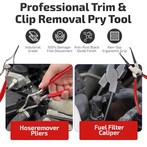 10 PCS Electrical Disconnect Pliers-Fuel Line Disconnect Tool Set-Automotive Electrical Terminal Connector Separator Removal Kit with Relay Puller, Hose Clamp Pliers-Terminal Pin Removal Tool