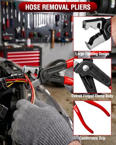 10-Piece Electrical Disconnect Pliers Kit for Cars | Carbon Steel, Non-slip, 60° & 90° Heads. Safely Releases Maf, Injectors, Relays, Hoses, Harnesses. Fits Cars/Trucks