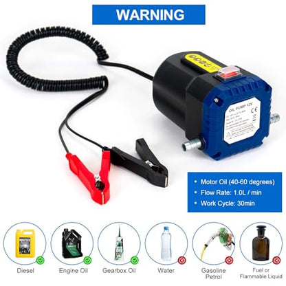AIGMISON Oil Change Pump Extractor, 12V 80W Electric Oil Transfer Pump, Motor Oil Diesel Fluid Pump with Tubes - color: Updated 80W