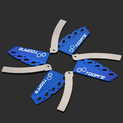 Bike Brake Pad & Rotor Alignment Tool for Hydraulic Disc Brakes, CNC Aluminum Alloy + 304 Stainless Steel, Foldable Design, Caliper Adjustment Tool, Blue