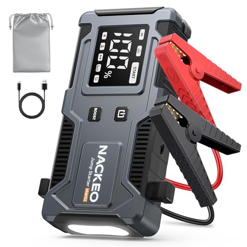 Car Battery Jump Starter 8000A, Portable Car Jump Starter for All Gas and 12L Diesel Engines, Power Bank & Battery Jumper, Portable Jump Box Car Battery with LCD Display, LED Light