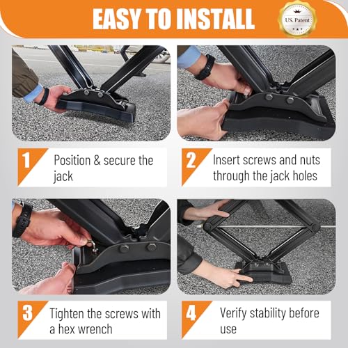 HOXWELL RV Stabilizer Jack Pads 4 Pack, Heavy Duty Solid Rubber Scissor Jack Leveling Blocks, RV Jack Foot Protection Pads for Trailer, Camper & 5th Wheels, Non-Slip Sturdy Support, Black - size: 4 Pack