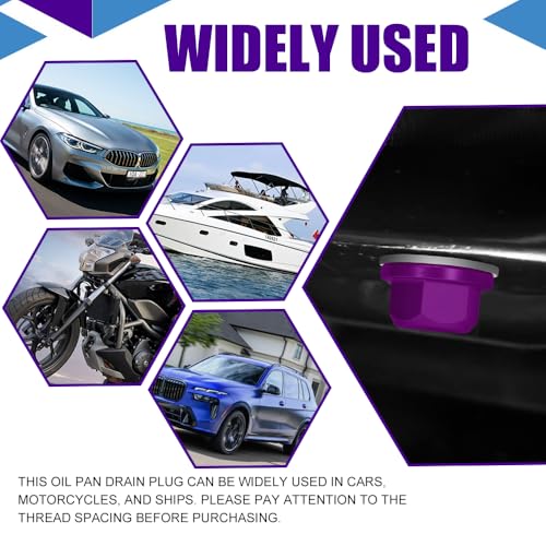 M14×1.5 Magnetic Oil Drain Plug, Transmission Oil Plug, Oil Pan Sump Drain Nut Bolt Screw Repair Kit, Car Magnetic Oil Drain Plug Removal Tool for Honda, Mazda, Suzuki, Jeep, Odyssey - color: Purple