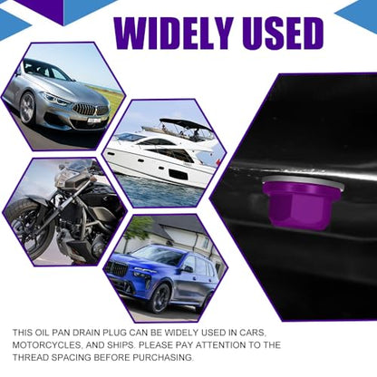 M14×1.5 Magnetic Oil Drain Plug, Transmission Oil Plug, Oil Pan Sump Drain Nut Bolt Screw Repair Kit, Car Magnetic Oil Drain Plug Removal Tool for Honda, Mazda, Suzuki, Jeep, Odyssey - color: Purple