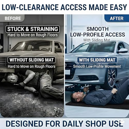 Rolling Creeper Mat for Car Repair, 60x28 Inch Portable Foldable Mechanic Mat, Under Vehicle Rolling Pad for Low Clearance, Durable PU, Anti-Slip, Easy to Clean for Garage, Auto Repair & Roadside