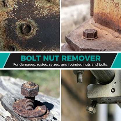 22Pcs Bolt Nut Extractor Set Metric 8-27mm, 1/2" & 3/8" Drive Impact Cr-Mo Steel Lug Nut Remover Socket, Wheel Lock Removal Kit for Damaged, Stripped, Frozen, Nuts & Screws - size: 22 Piece