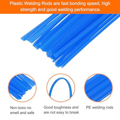 MECCANIXITY 20pcs 8 Inch Plastic Welding Rods PE Welding Strips Welder Rods for Plastic Welder,Car Bumper, Kayak Repair, Blue - color: Blue, size: 8 Inch
