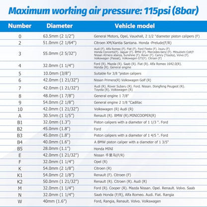 Angchun Pneumatic Brake Caliper Compression Tool, 28-Piece Heavy Duty Disc Brake Caliper Piston Compressor Rewind Tool Set Wind Back Tool Kit with 23 Adapters for Brake Pad Replacement Reset - size: 28PCS Pneumatic Brake Caliper Compression Tool