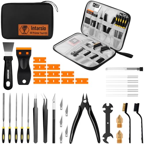 3D Printer Tools Kit, 34pcs 3D Printer Accessories for All FDM/SLA Printers Includes Nozzle Cleaning, Removal Scrapers, Finishing Tools, 5 Types of Files,Brushes, Wire Cutter, Engraving Knife - style: All-purpose Kit