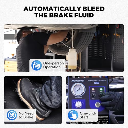 Electric Vacuum Brake Bleeder Kit 7-36 PSI with Aluminum Adapters | 1.6L/min flow rate; air-free fluid bleeding design; fits cars, SUVs, trucks & motorcycles - style: Automatic Brake Bleeder