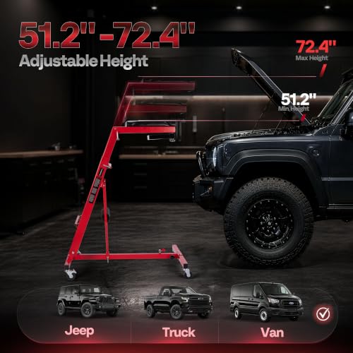 VIVOHOME Topside Automotive Engine Creeper 400LBS with Tool Tray | Adjustable Height from 51.2" to 72.4", The tray rotates a full circle, The one‑touch wheel locks - size: 51inch