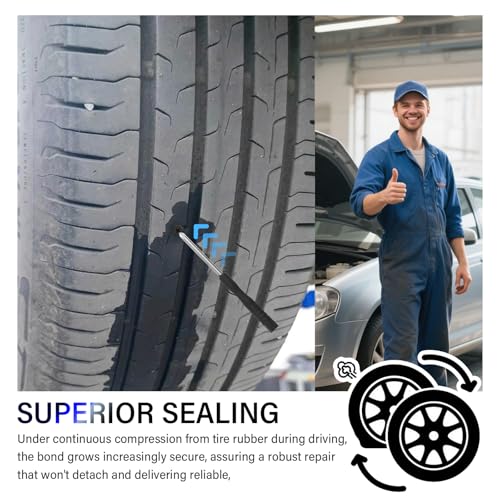 IHOTDER 100PCS Tire Repair Rubber Nail Kit,2026 New 3 Sizes Screw in Tire Plugs Set Includes Screwdriver,Fast Self-Service Tires Plug Kit Heavy Duty Professional for Truck/SUV Puncture - color: 3 Size/100PCS