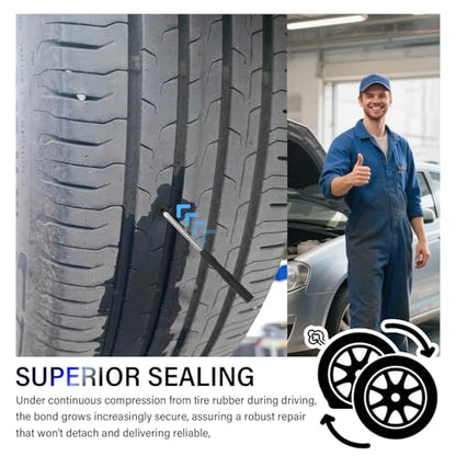 IHOTDER 100PCS Tire Repair Rubber Nail Kit,2026 New 3 Sizes Screw in Tire Plugs Set Includes Screwdriver,Fast Self-Service Tires Plug Kit Heavy Duty Professional for Truck/SUV Puncture - color: 3 Size/100PCS