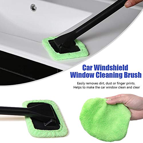 Car Window Cleaner, Windshield Cleaning Tool Auto Glass Cleaner Wiper Cars Interior Exterior Window Glass Cleaning Tool, Come with 4 Pads Washer Towel and 30ml Spray Bottle, Use Wet or Dry