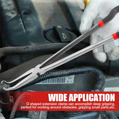 3pcs 11'' Hose Gripper Plier Set,Dia 5/16 Inch,1/2 Inch,3/4 Inch Ring Nose Hose Pliers,Long Reach HoseGrip Pliers,Offset Spark Plug Boot Removal Plier for Narrow Space